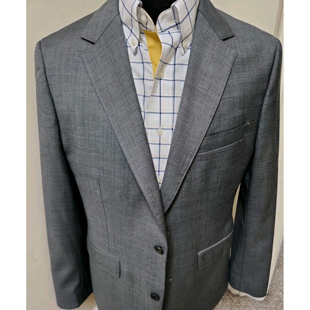Bonobos Slim Fit Stitched Lapel Wool Blend Dual Vent Gray Blazer Jacket 40r